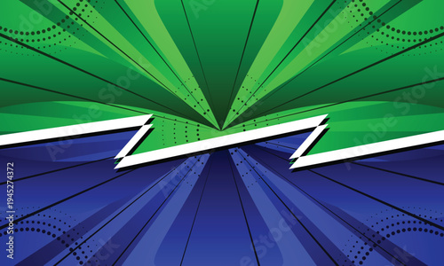 Vibrant green and blue comic book style background