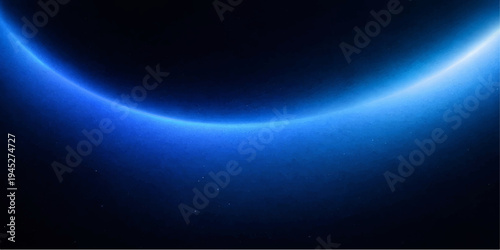 Abstract a celestial arc of brilliant blue light gracefully sweeps across a vast expanse of darkness, evoking a sense of the universe, exploration, and the mysteries beyond.