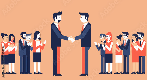 Business professionals engage in a meeting with data analysis during a corporate event