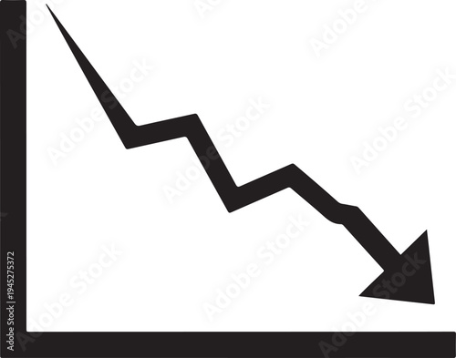 Financial Downturn Graph Showing Declining Market Performance and Business Recession