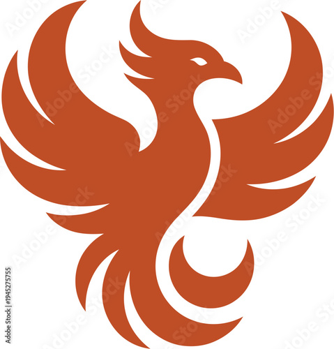 Phoenix bird logo symbolizes power, rebirth, and eternal.