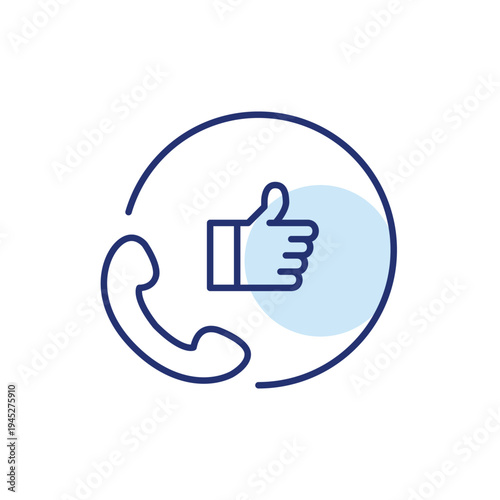 Call line and like. Communication trust and satisfaction. Pixel perfect, editable stroke vector icon