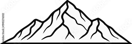 Stylized mountain range with sharp peaks and defined ridges