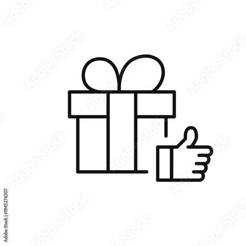 Gift box, like. Approved presents. Pixel perfect, editable stroke vector icon