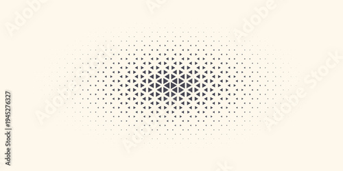 Triangles Vector Abstract Geometric Technology Background. Halftone Triangular Retro Style Simple Pattern. Minimal Style Dynamic Tech Wallpaper