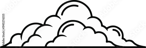 Stylized cartoon-like cloud formation with bold black outlines against white