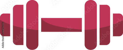 Vector graphic illustration of a red dumbbell icon on white