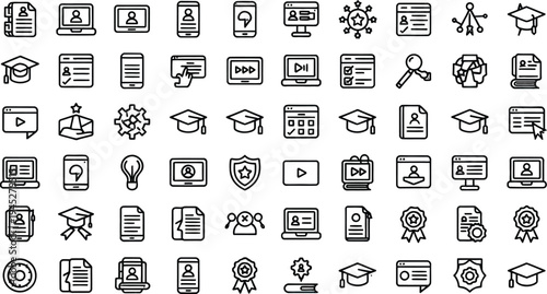 Set of 40 education icons vector