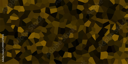 Abstract geometric mosaic pattern in dark gold and brown tones with irregular polygonal shapes creating a textured background effect