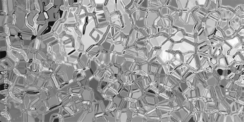 Monochromatic Abstract Geometric Texture with Cracked Ice or Crystalline Structure for Futuristic or Industrial Design Concepts