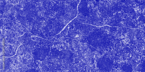 Textured Blue Surface with White Cracks and Granular Details, Abstract Background deep blue