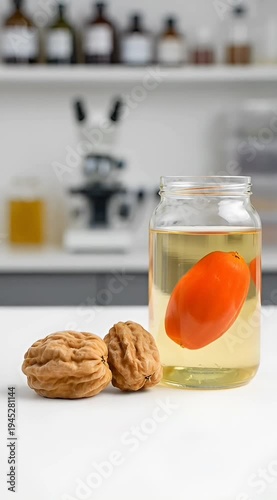 Visual Analogy of Wet Preservation Showing Shrivelled Fruit Beside Brine Preserved Fruit
