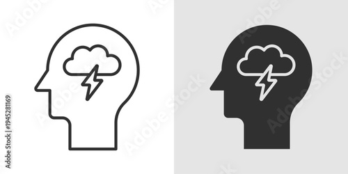 Panic Attack Icon representing sudden episodes of intense anxiety, acute stress, emotional distress, mental health awareness, and support for coping with panic and anxiety disorders.