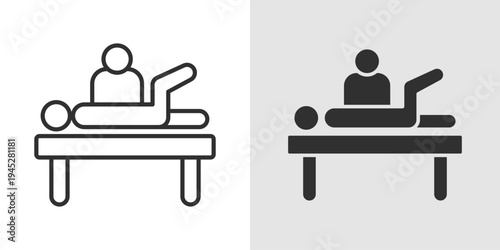 Physiotherapy Icon representing physical rehabilitation, movement therapy, injury recovery, pain relief, and restoring mobility and strength through guided exercises and therapeutic treatments.