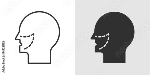 Plastic Surgery Icon representing cosmetic enhancement, reconstructive procedures, aesthetic treatments, and medical care focused on improving appearance and restoring form.