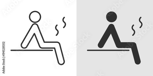 Sauna Icon representing relaxation, heat therapy, detoxification, wellness routines, and stress relief through sauna or steam room sessions.