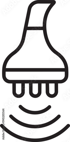 Radio frequency RF lifting hardware device linear symbol for anti aging beauty treatment isolated vector graphic