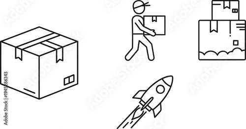 Shipping and delivery conceptual illustration