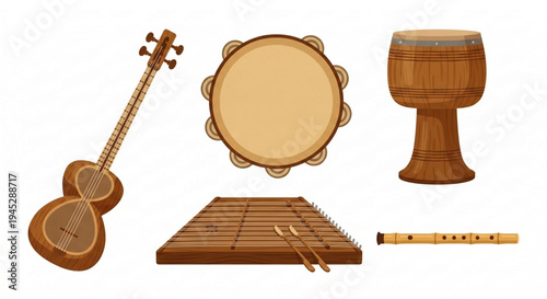 Vibrant collection of traditional Middle Eastern and Central Asian musical instruments showcasing rich cultural heritage and artistry for enthusiasts