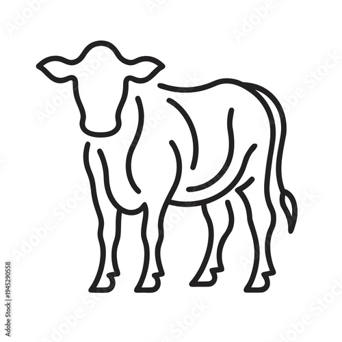 Cow silhouette vector illustration isolated on white background