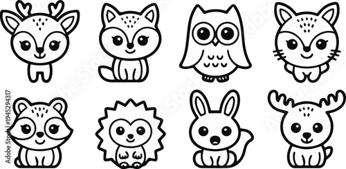 Woodland animal flashcard set for preschool