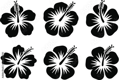Hibiscus flower tattoo motifs collection