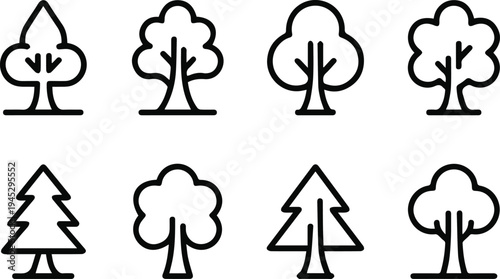 Tree icons for map legend and user interface