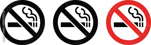 No smoking circle slash symbol pack