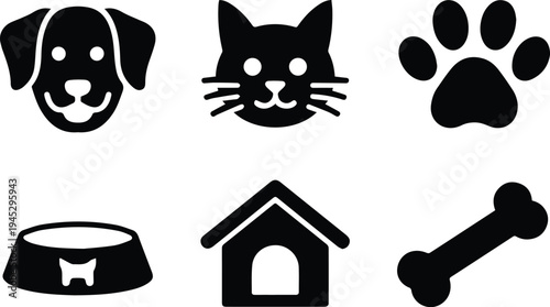 Pet food icons for packaging and labels
