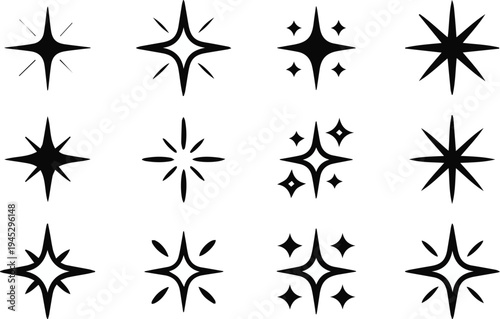 Sparkle icons for cleaning and hygiene indicators