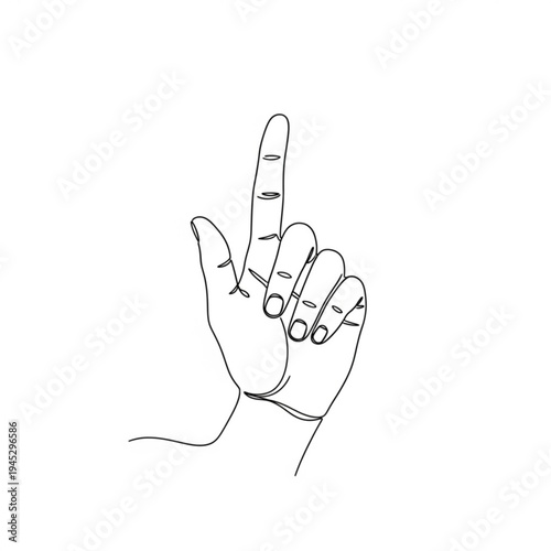 A minimalist line art illustration of a hand giving the middle finger