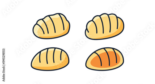 Ricotta Gnocchi Line art modern smooth abstract illustration