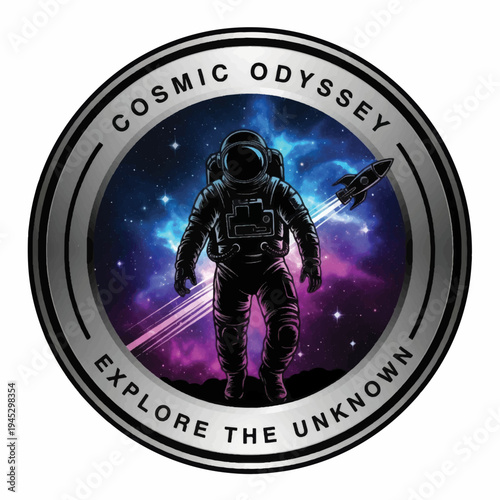 Astronaut in Space Suit Exploring Galaxy.