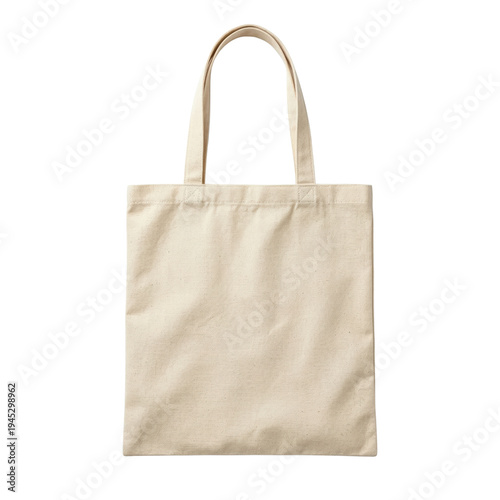 Foto Natural canvas tote bag with long handles