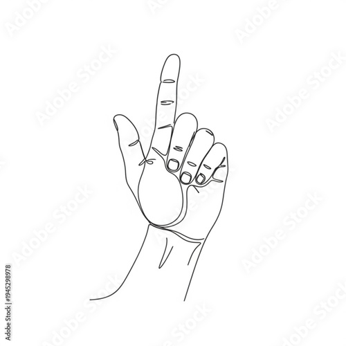 A minimalist line art illustration of a hand giving the one finger salute