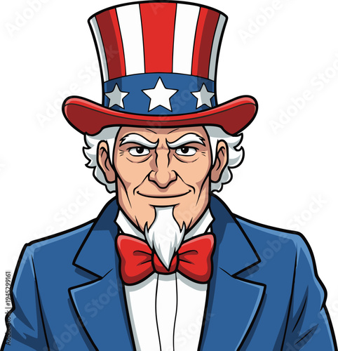 Uncle Sam Cartoon Character Representing American Patriotism and National Identity