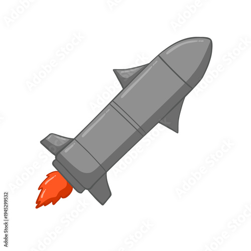 drawing missile bomb isolated