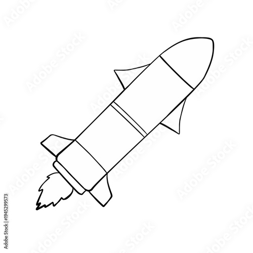 line doodle missile bomb isolated