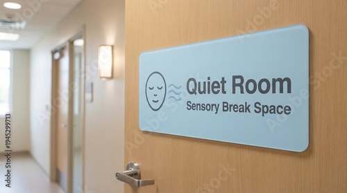 Quiet room sign indicating sensory break space for relaxation  