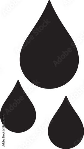 Wash water drops falling representing cleaning and washing food or dishes graphic vector symbol isolated icon
