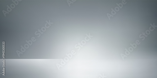 Empty white studio background. Design for displaying product. White grey perspective flow waves background. Abstract creative interior.