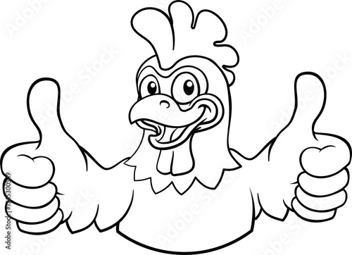 A chicken cartoon rooster c...