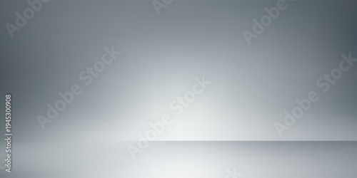 Empty white studio background. Design for displaying product. White grey perspective flow waves background. Abstract creative interior.