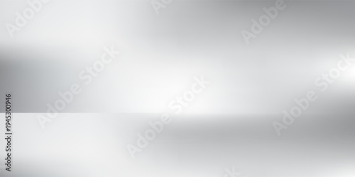 Empty white studio background. Design for displaying product. White grey perspective flow waves background. Abstract creative interior.