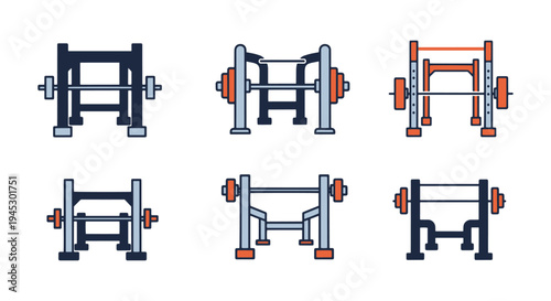 Squat Rack Line art vector modern creative abstract color design