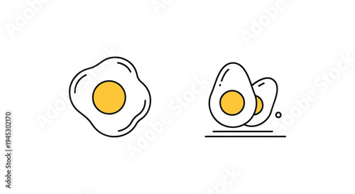 Scrambled Eggs Line art vector modern abstract theme illustration