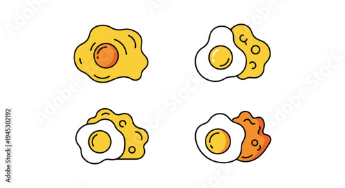 Scrambled Eggs Line art vector soft abstract modern illustration