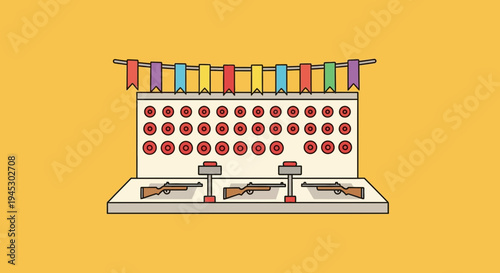 Ancient abacus tool with colorful beads on top is used for calculation
