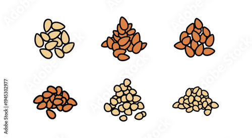 Sesame Seeds Line art vector soft elegant abstract illustration