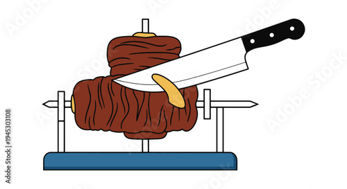 Shawarma Line art vector set abstract color harmony illustration